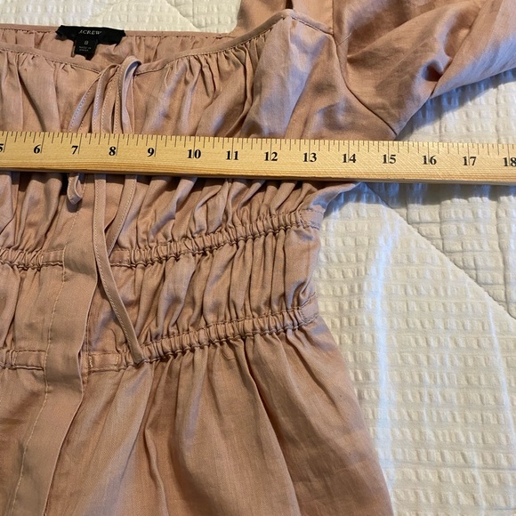 JCrew Cinched-waist in herringbone cotton pink blush square neck peasant top 8 - Picture 8 of 11